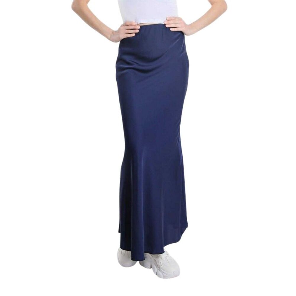 Be You Womens/Ladies Satin Midi Skirt / Navy